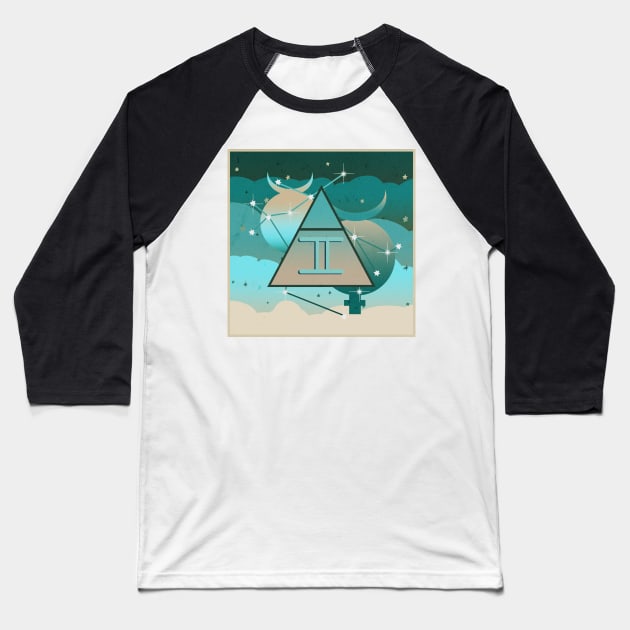 Gemini Zodiac Sign Baseball T-Shirt by enchantedrealm